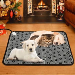 Mantas Almohadilla térmica eléctrica para mascotas Estera calentada Temperatura ajustable Calentamiento Resistente a mordidas Cordón Manta de cama