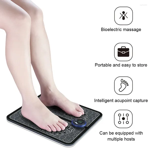 Couvertures EMS Electric Foot Massager 8 Modes 19 niveaux Stimulateur de muscle intelligent USB Charge multifonctionnel pour la couverture du bureau à domicile