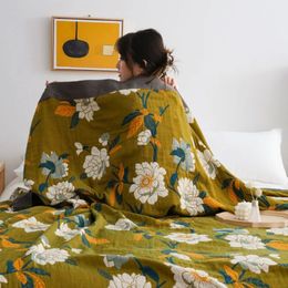 Dekens Europese deken katoenen gaas bankdoek volwassen lente en zomer kantoor dutje airconditioning kingsize sprei 231213