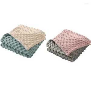 Couvertures F19F Soft Minky Baby Couverture Couverture Mink Dotted Double Couche Serviette de bain Literie pour enfants nés