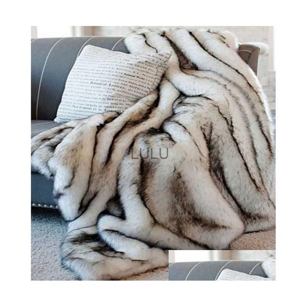 Couvertures en fausse fourrure couverture haut de gamme Imitation Lit de lapin Lit de literie Plaid Sofa Er Home Decor for Living Room Bedroom Drop Livrot Dhr84