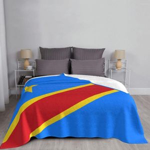 Dekens vlag van Congo kinshasa zaïre gebreide deken fleece warme worp voor beddengoed bank slaapkamer quilt