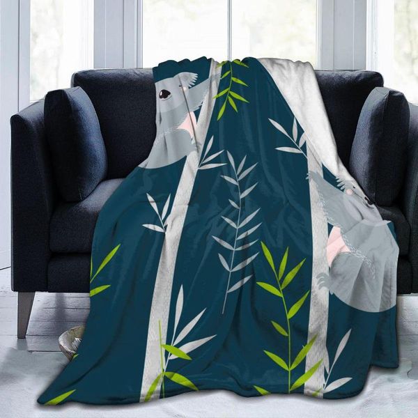 Mantas Manta de franela Koalas de dibujos animados en los árboles Microforro polar ultrasuave para albornoz Sofá cama Viaje a casa Invierno Primavera Otoño