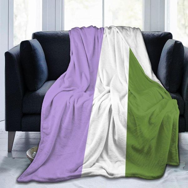 Mantas Manta de franela Genderqueer Pride Flag Ultra-Soft Micro Fleece para albornoz Sofá Cama Viaje Hogar Invierno Primavera Otoño