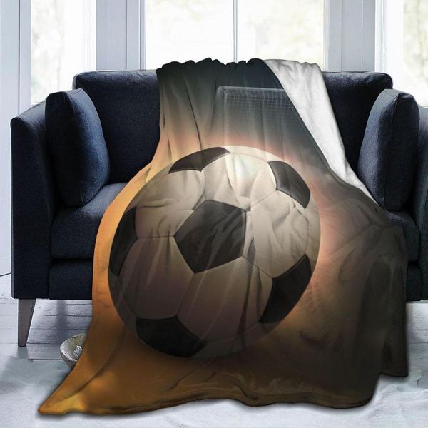 Couvertures en flanelle couverture de football au soccer acier objectif doux en molleton mince en polaire couvre-lit pour canap￩ de lit dropship int￩rieur dropship