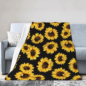 Couvertures Flanelle Throwe Bounwet Sun Flowers Floral Matter Litch Doux Planche chaude pour lit Picine de lit Pique-nique à la maison