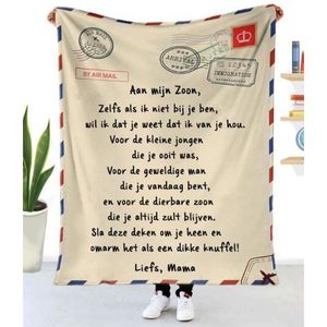 Dekens fleece deken naar mijn dochter zoon vrouw brief afgedrukte quilts air e -mail positief aanmoedigen en love cadeausdrop schipblikets