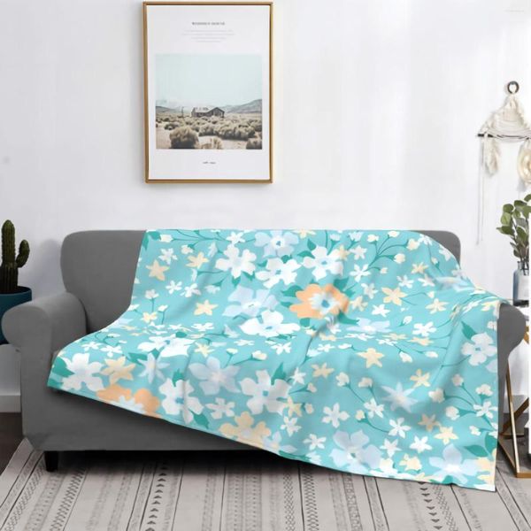 Couvertures Couverture à motif floral sans couture pour canapé Super doux et confortable en peluche en microfibre moelleux léger et chaud Jeté de lit 60 