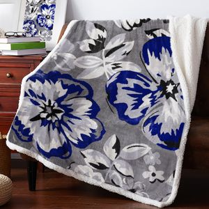 Couvertures fleur gris Texture bleu cachemire couverture hiver chaud doux jeter pour lits canapé laine couvre-lit 230628