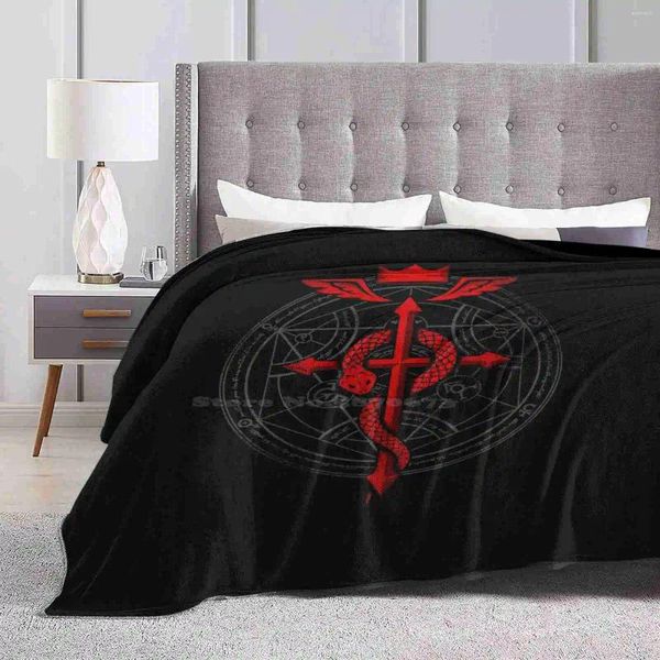 Couvertures Fullmetal Alchemist Flamel Arrivée Fashion Loisker Flannel Flannel Couverture FMA Anime TV Show Series