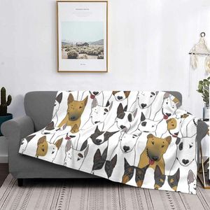 Dekens grappige bull terriers deken hond huisdier puppy dier pluche warm zacht flanellen fleece worp voor sofa spread quilt picknick
