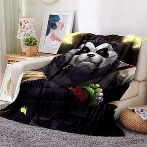 Dekens grappige panda deken zachte pluche flanel gooi dekens voor bank bedbank beste geschenken het hele seizoen licht slaapkamer warme sprei r230819
