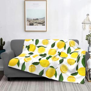 Couvertures Fruit jaune drôle avec feuilles vertes couverture de jet super doux pour canapé de lit de canapé de lit de camping taille de camping toute la saison