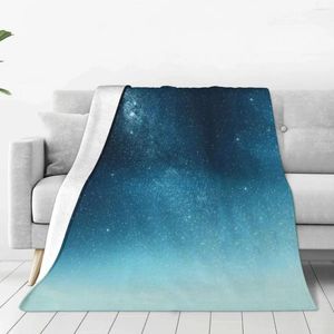 Couvertures Galactic Starry Sky Soft Flannel Throwt Forket For Couch Bed Louce de canapé léger chaud Voyage