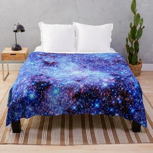 Dekens Galaxy Sparkle Stars Maagdenpalm Blauw Gooi Deken Gewogen Gepersonaliseerde Gift Bed Modieus Flanel