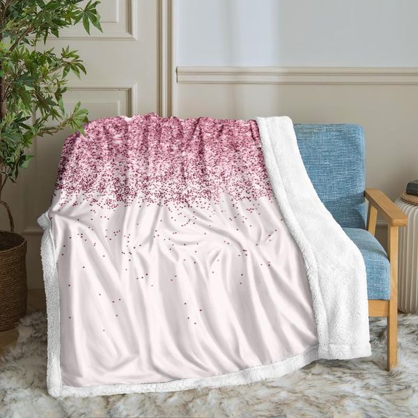 Mantas Galaxy Throw Blanket Pink Girls Sherpa Lindo Suave Negro Estilo europeo para sofá OfficeBlankets