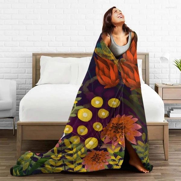 Couvertures galoping chevaux couverture de flanelle décor textile fleur animal fleur respirant jet doux pour le lit de lit