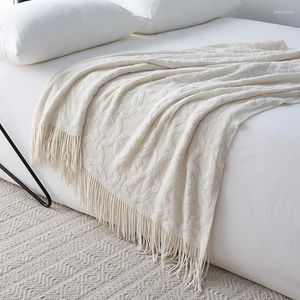 Couvertures géométriques de style nordique en tricot de couverture de lit de couverture de couverture de serviette de canapé décor