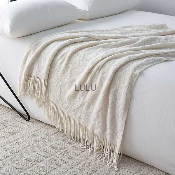 Couvertures Géométrique Style nordique tricoté couverture lit fin serviette canapé couverture décoration jeter couvre-lit sur le lit loisirs voyage mince Style HKD230922