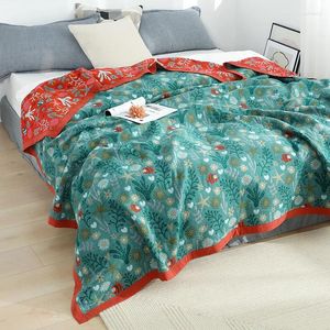 Couvertures motif géométrique gaze de coton couverture douce pour adultes le/lit/canapé/avion/voyage couvre-lit Premium le lit