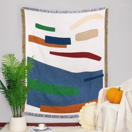 Dekens Geometrische Gooi Deken Bank Handdoek Multifunctionele Gebreide Decoratieve Woonkamer Warme Bed Cover Picknick Mat