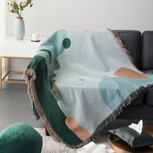 Dekens geometrie sofa gooi deken eenvoudige tapijtster maan moon tapijtbankje handdoek gebreide deken deken beddende huizendecoratie 230414