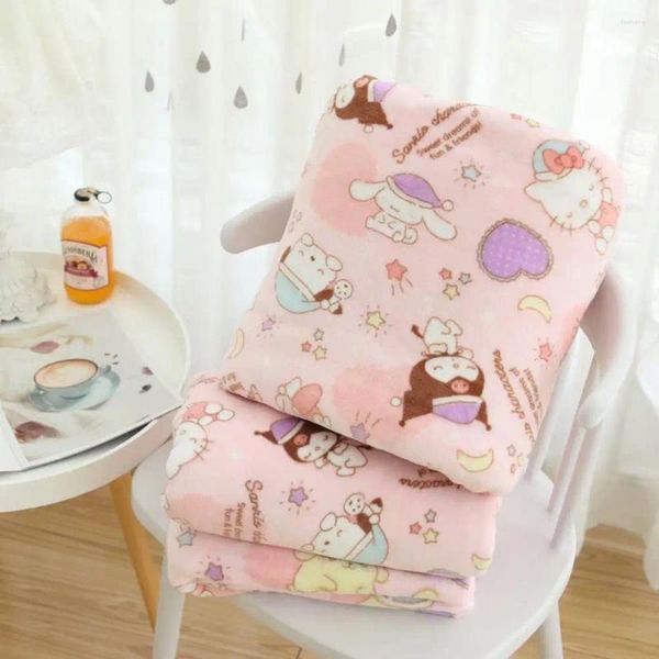 Couvertures fille rose couverture de flanelle de style japonais canapé de chambre à coucher de chambre à coucher confortable et chaud