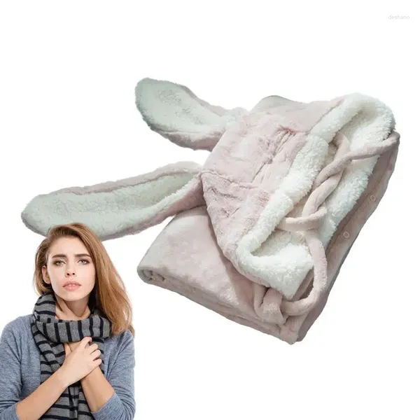 Couvertures filles couverture à couverture surdimensionnée oreille portable confortable confortable chaude douce confortable pour femmes et enfants