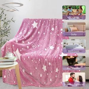 Les couvertures brillent dans une couverture foncée douce pour les filles motifs étoiles en molleton rose réconfort pour adultes