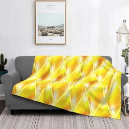 Couvertures or motif abstrait bas prix impression nouveauté mode couverture douce forme de losange doré géométrique jaune