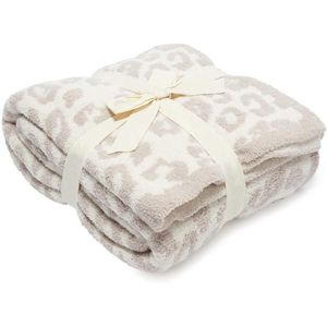 Couvertures Couverture de mouton en demi-laine tricotée en peluche léopard281l
