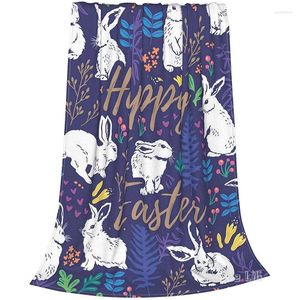 Couvertures Happy Easter Floral légère et confortable par Ho Me Lili, couverture en flanelle pour canapé, lit, décor de salon