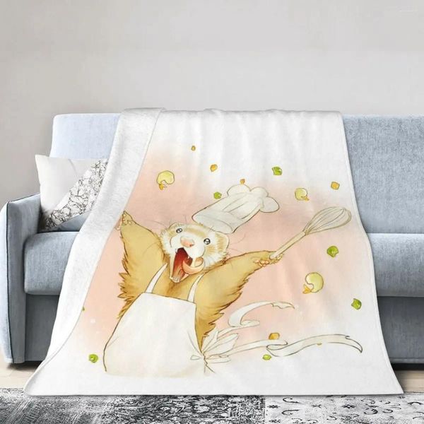 Mantas Happy Ferret Chef suave y cálido franela manta de felpa para cama sala de estar picnic viaje hogar sofá