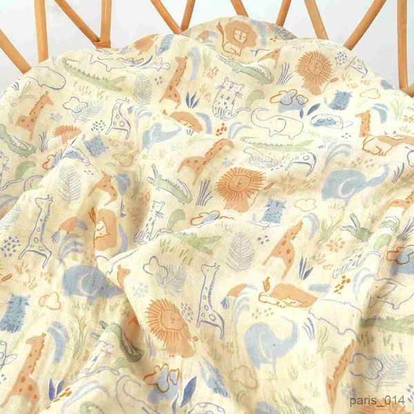 Couvertures HappyFlute coton bébé mousseline imprimé animal couverture bébé attache kangourou 120*110CM