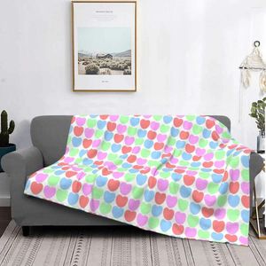 Dekens hartpatroon gooi deken kleurrijke print flanel fleece fuzzy outdoor picknick voor bed bank bank