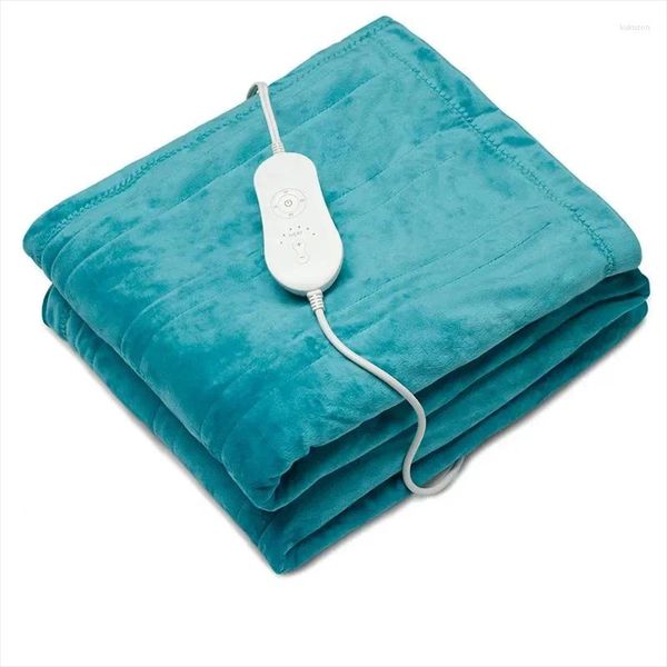 Couvertures Couverture chauffante électrique en velours de haute qualité, 6 vitesses, contrôleur de température et de synchronisation, coussin de pièce 220V/230V