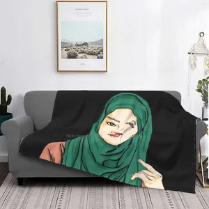 Dekens hijab schoonheid airconditioning deken mode zachte animatie Arabische Aziatische mooi zwart meisje moslimah Brits