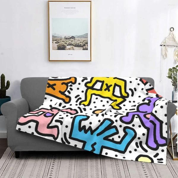 Mantas Hip Hop Dancer manta Graffiti Cartoon Soft Porthanel Flannel Trote Punk Style Bedding para dormitorios Cubierta de sofá