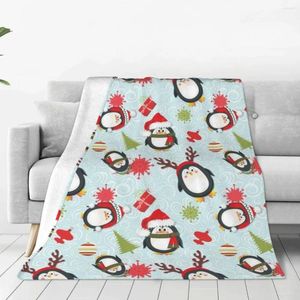 Dekens Holiday Penguins Christmas Soft Fleece Deken Warm en gezellige comfortabele microfiber voor bankbonte 40 