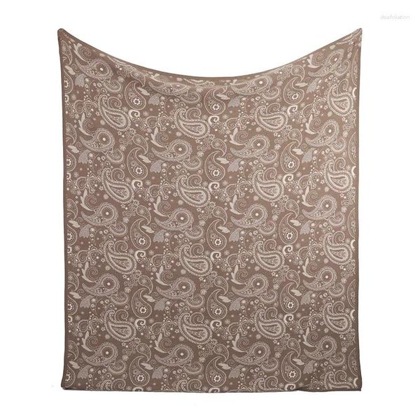 Couvertures maison chambre El hiver chaud pur cachemire couverture personnalisé cajou Jacquard tricoté jeter King Size