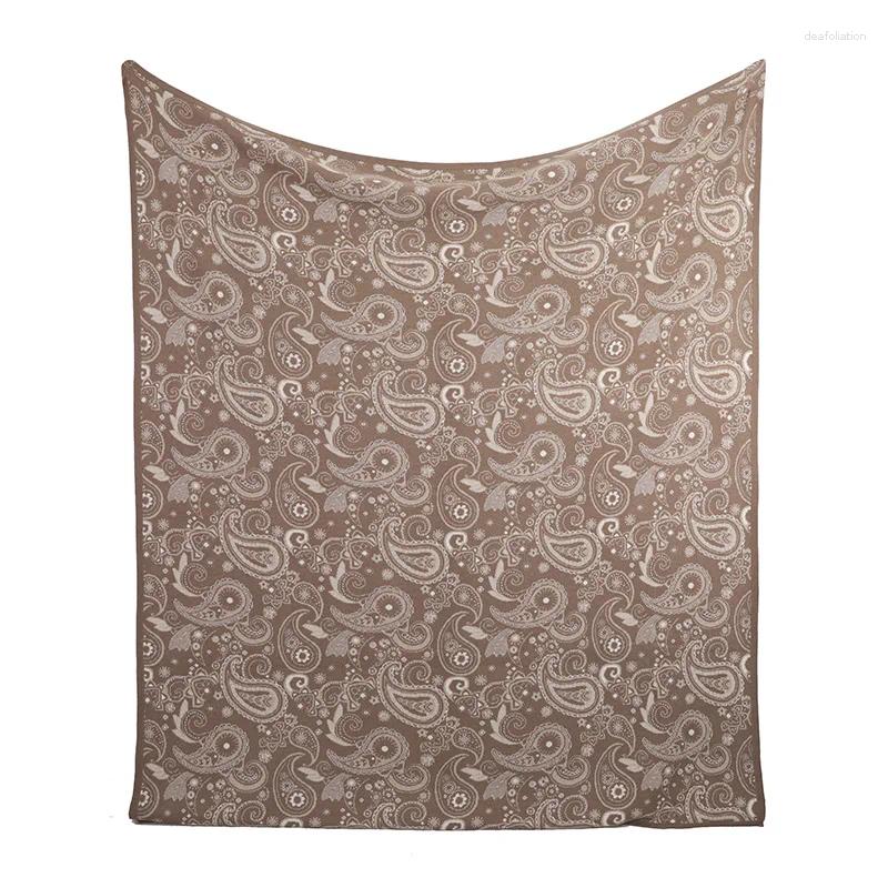Coperte Casa Camera da letto El Inverno Calda coperta in puro cashmere Coperta personalizzata in maglia jacquard di anacardi King Size