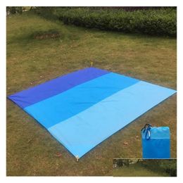 Mantas Inicio Impermeable Bolsillo Manta de playa Plegable Cam Mat Colchón Portátil Ligero Picnic al aire libre Sand Matblankets Drop Del Dhweh