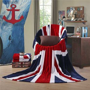 Mantas House British Union Jack Manta polar Sherpa suave Manta Ligera y acogedora Manta cálida para sofá Cama Silla Oficina Sofá T230710