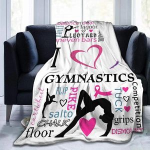 Dekens Ik hou van gymnastiek flanellen fleece deken super zacht bedworp warme gezellige lichtgewicht bank voor volwassenen kinderen