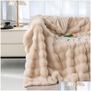 Dekens Imitatie Konijnenbont Pluche Deken Winterwarmte Super comfortabel bed Luxe warme bank Er Hoge kwaliteit Gooi 231011 Drop D Dhyfl