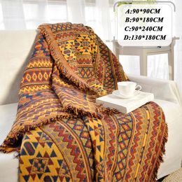 Couvertures améliorées hiver coton tissé ligne couverture canapé serviette tricoté épaissi chaud tapis tapis bohème Boho jeter voyage couvre-lit 230627