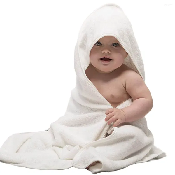 Mantas Toalla de baño infantil Toalla de baño con capucha de algodón grueso ultra suave con orejas de oso lindo para 0-5 años