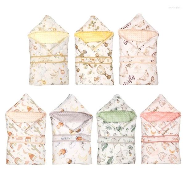 Couvertures d'emmaillotage pour bébé, couverture de douche de naissance, couette en coton, sac de sommeil à capuche pour bébés garçons et filles, enveloppe de poussette en plein air