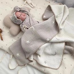 Couvertures Ins Couverture de bébé pour la literie en coton né Couette d'été Couverture de lit de dessin animé Accessoires de poussette d'emmaillotage pour bébé