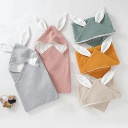 Decken Ins Baby Musselin Swaddle Wrap Badetuch Baumwolldecke für geborene Artikel Kleinkind Kapuzenbademantel mit Ohr Manta